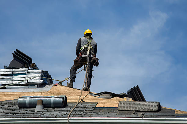 Professional Gutter Installation technician working in Harrisville, NH